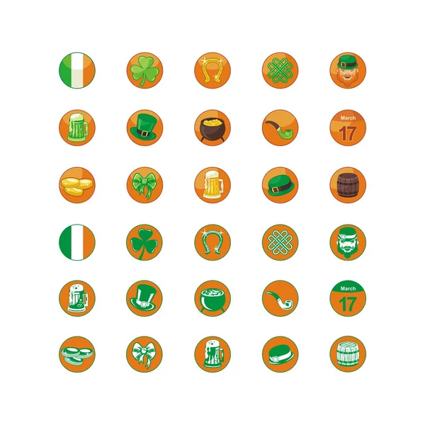 Saint Patrick Day Icons Pack — Stock Vector