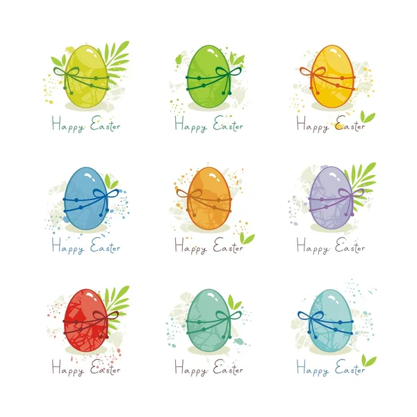 Kleurrijke Pasen eieren set — Stockvector