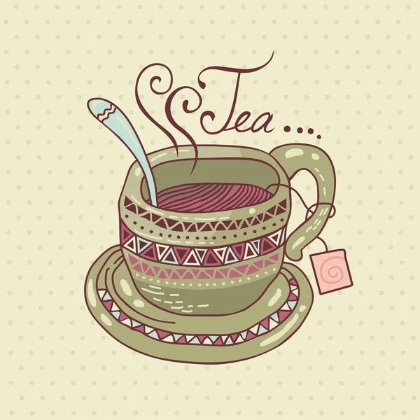 Taza de té — Vector de stock