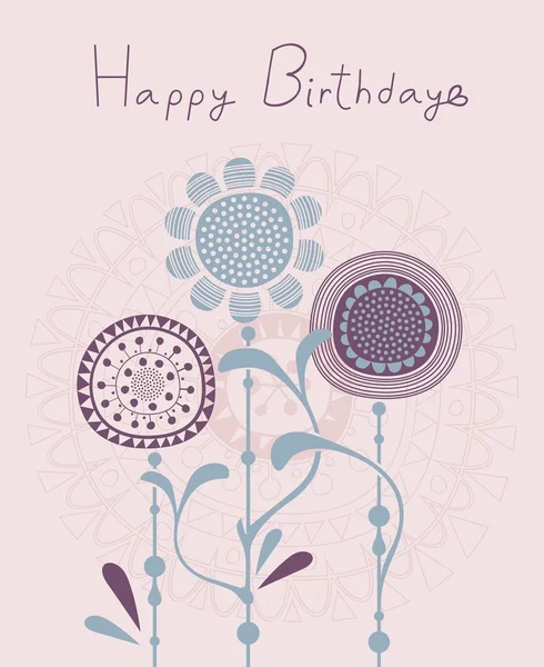 Floral Birthday Background — Stock Vector