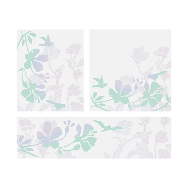 Conjunto de diseños florales — Vector de stock