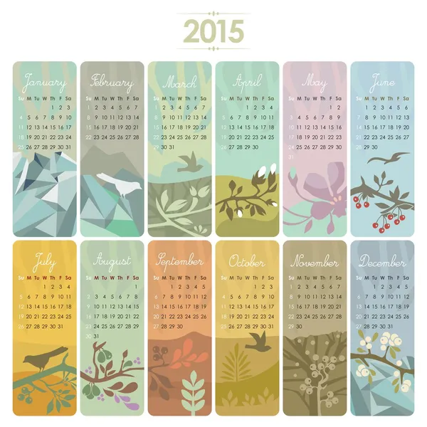 2015 Calendario conjunto — Archivo Imágenes Vectoriales