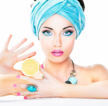 sağlıklı beslenme, sağlık bakım. beslenme. güzellik kadın, limon