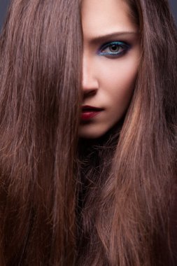 Glamorous Beauty Model Sensual Brunette - Smooth Brown Hair