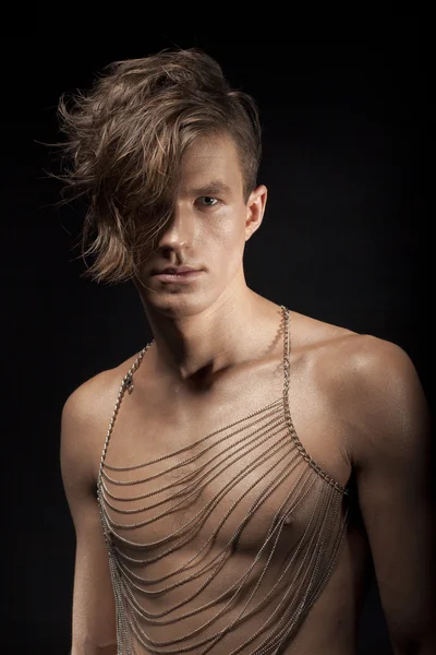 Retrato de Jovem Romântico Homem Metrosexual com Cabelo Shaddy — Fotografia de Stock