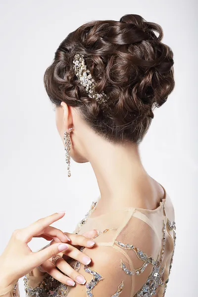 Refinement and Sophistication. Stylish Woman with Festive Coiffure — Stock Photo, Image