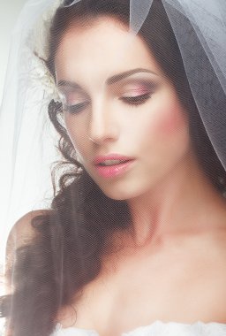 düğün. nişan. şeffaf voile duygusal sevimli gelini