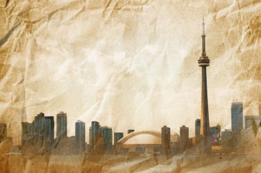 Toronto cn Kulesi eski vintage kağıt üzerinde