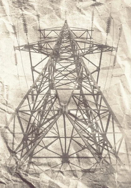 Vintage elektriska pylon — Stockfoto