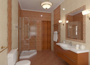 interior of bath-room clipart