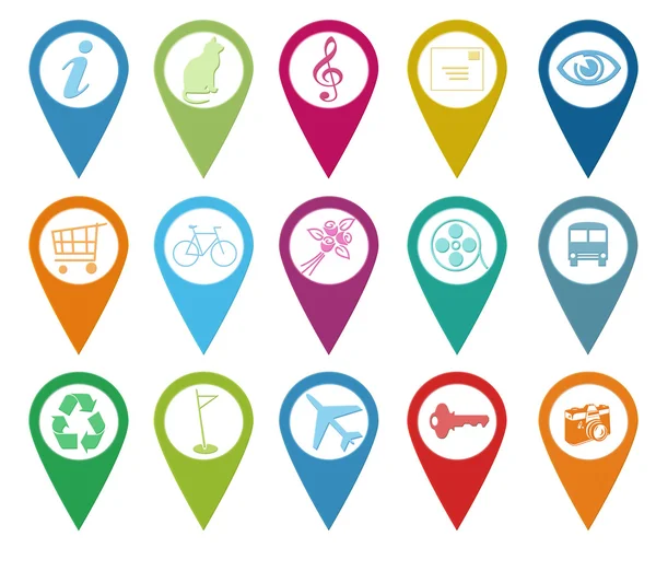 Icons for markers on maps — Stock Photo, Image