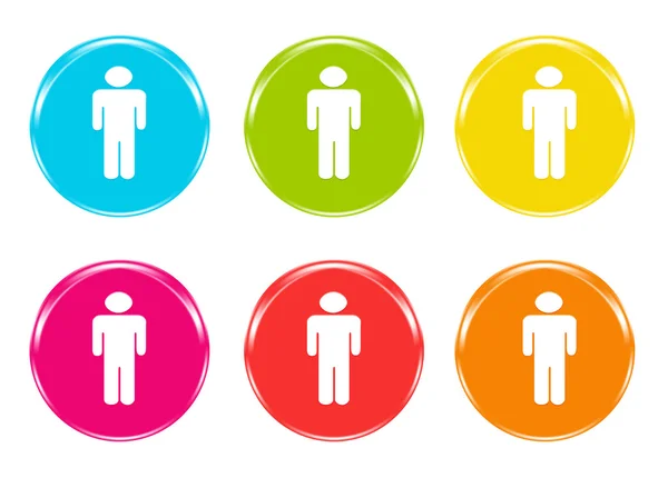 Colorful icons with a man symbol — Stock Photo, Image