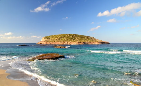 Cala Comte Beach på Ibiza – stockfoto