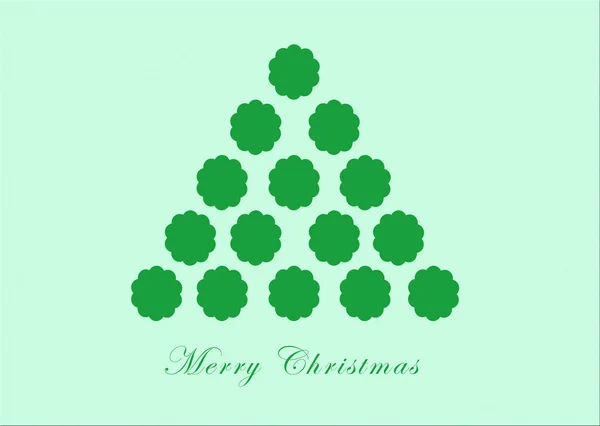 Cartão de Natal feliz com uma árvore — Fotografia de Stock