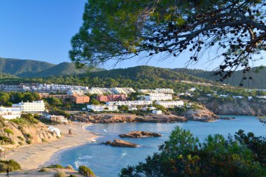 Cala Tarida beach in Ibiza, Spain clipart