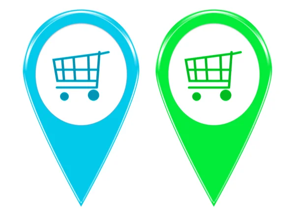 Iconos de compras para marcadores en los mapas —  Fotos de Stock