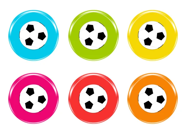 Iconos coloridos del fútbol — Foto de Stock