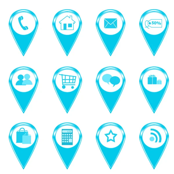 Iconos para web o marcadores en mapas — Foto de Stock