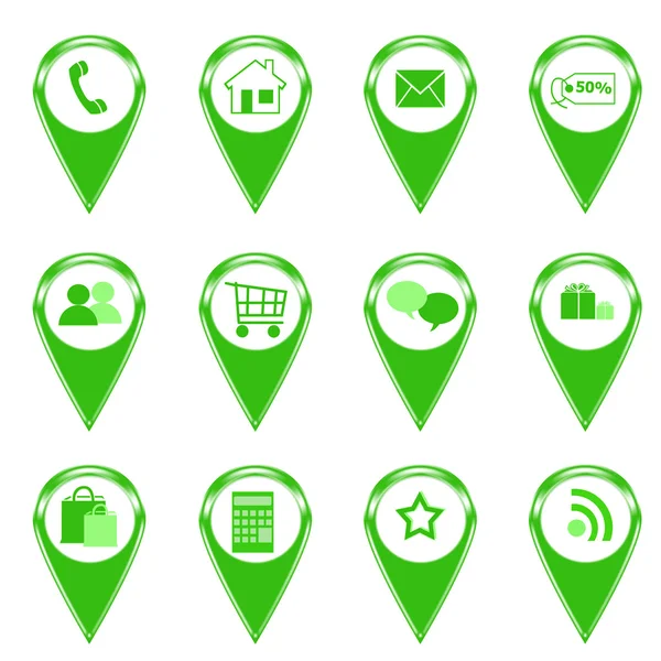 Ícones para web ou marcadores em mapas — Fotografia de Stock