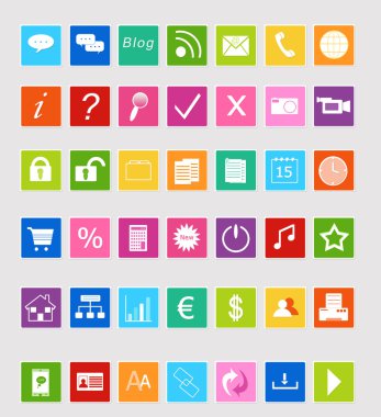 Web sitesi için simge kümesi