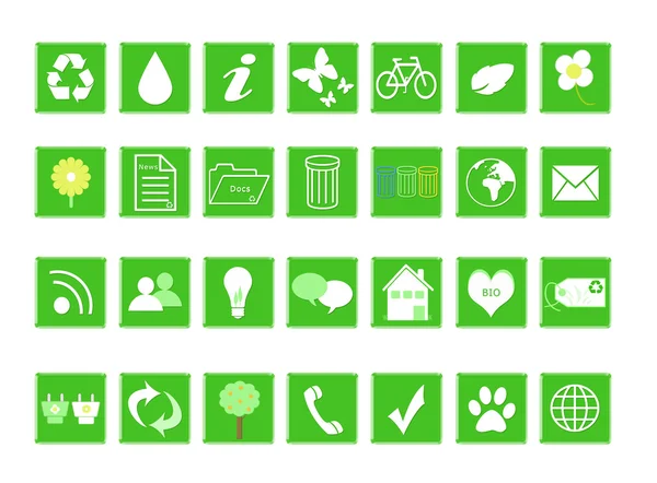 Ikony na ekologii a životní prostředí — Stock fotografie