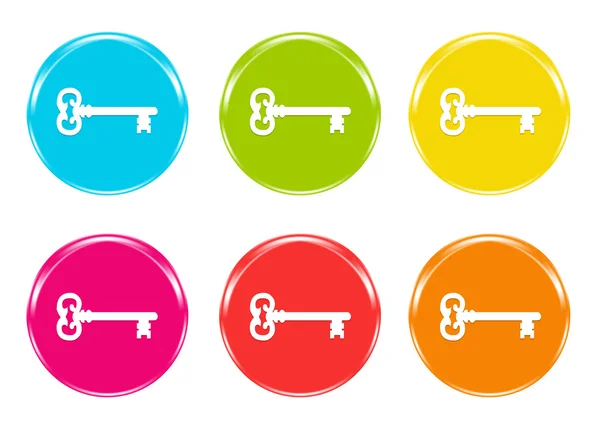 Icons with keys in some colors — Stock Photo, Image