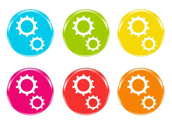 Icons of gears in some colors — Stock Photo, Image