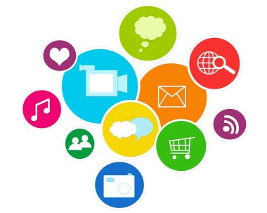 sosyal medya renkli görüntü