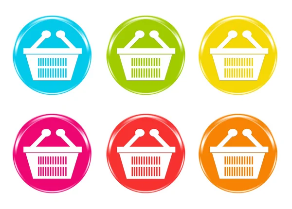 Icons with shopping baskets — Stock Photo, Image