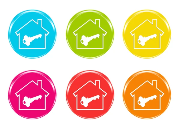 Colorful icons with a house symbol — Stock Photo, Image