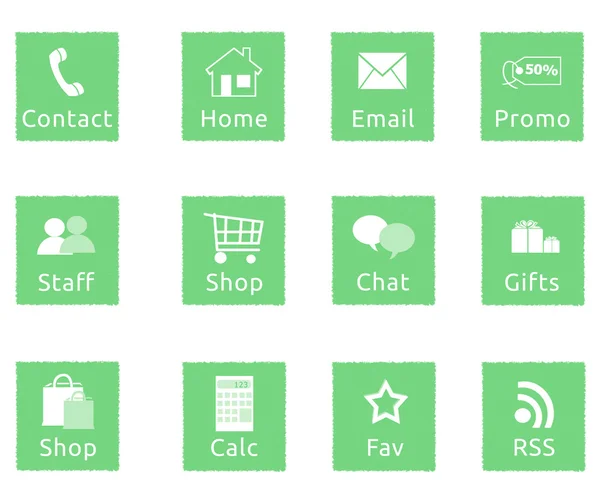 Green web icons — Stock Photo, Image