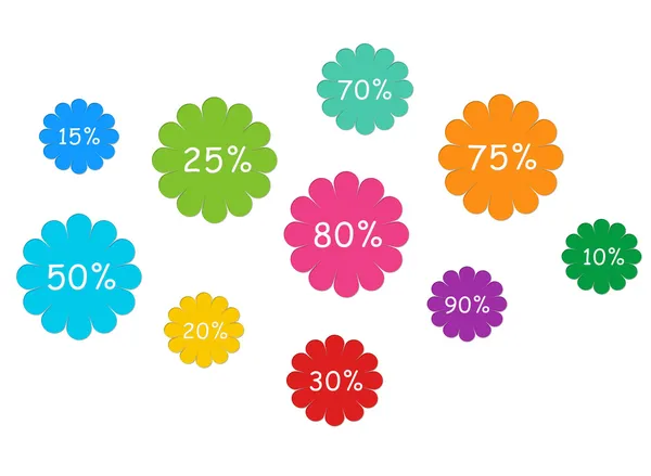 Etiquetas coloridas con descuentos — Foto de Stock