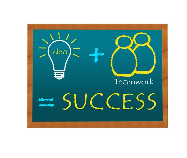 Idee plus Teamwork gleich Erfolg — Stockfoto