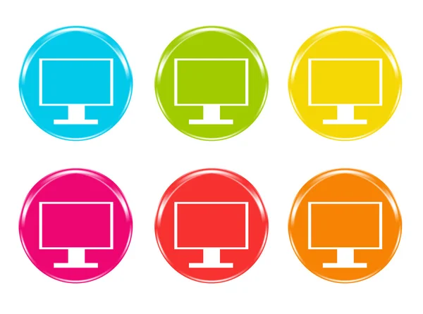 Colorful icons with screen symbol — Stock Photo, Image
