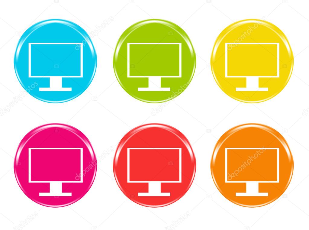 Colorful icons with screen symbol