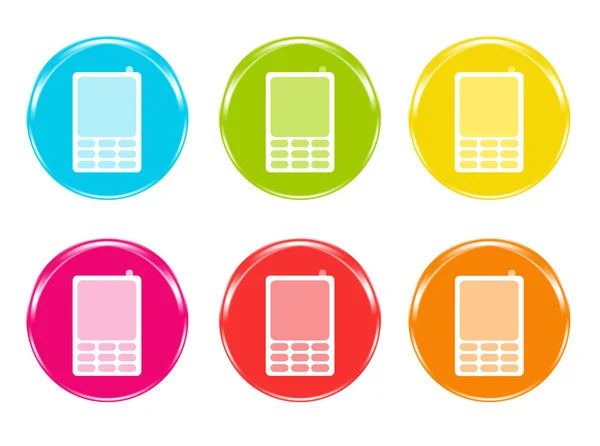 Colorful icons with phone symbol — Stock Photo, Image