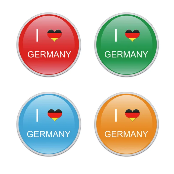Colorido I Love iconos de Alemania — Foto de Stock