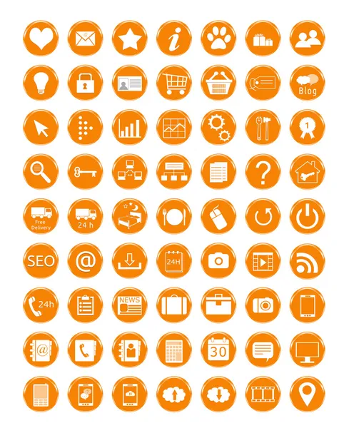 Оранжевые иконы — стоковое фото
