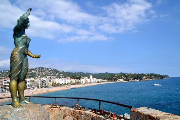 Пляж Lloret de Mar, Испания — стоковое фото