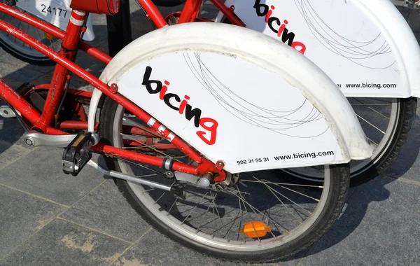 Велосипеди bicing служби в Барселоні — стокове фото