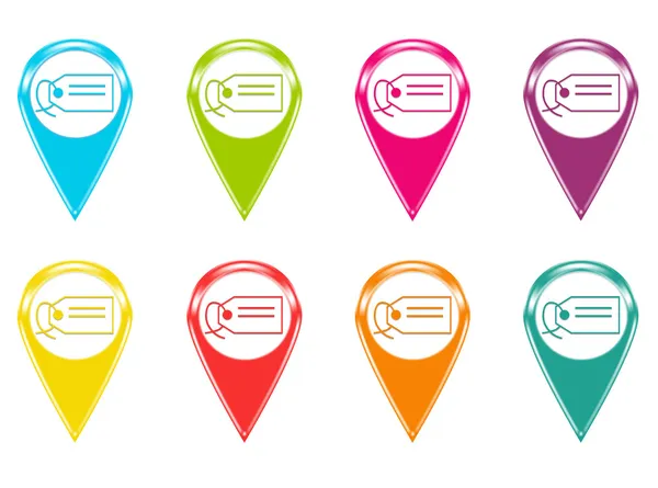 Set of icons with label symbol — Stock Photo, Image