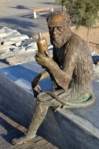 バダロナ、スペインの猿の彫刻 ロイヤリティフリーのストック写真