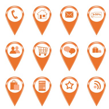 web için turuncu simge kümesi