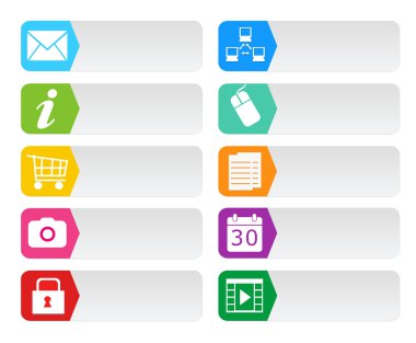 Web Menü için renkli düğmeler