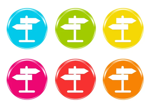 Set of colorful icons with direction symbol — Stock Photo, Image