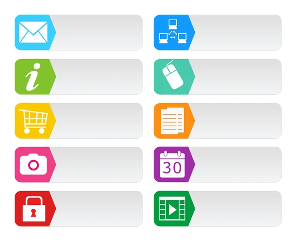 Pulsanti colorati per il menu del sito — Foto Stock