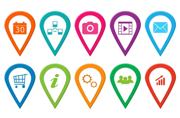 Icons for web or markers on maps — Stock Photo, Image