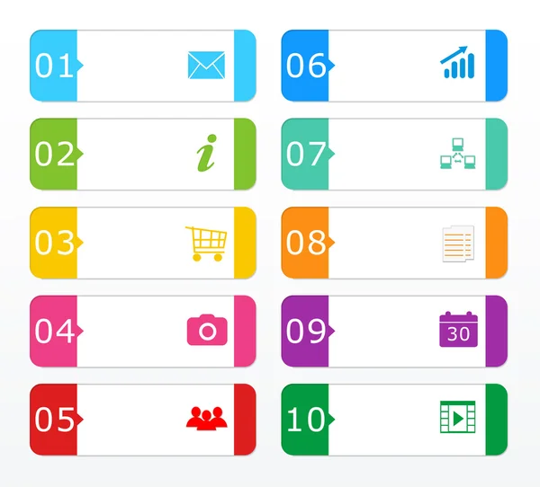 Botones coloridos para el menú de la página web —  Fotos de Stock