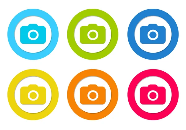 Icone colorate con simbolo della fotocamera — Foto Stock