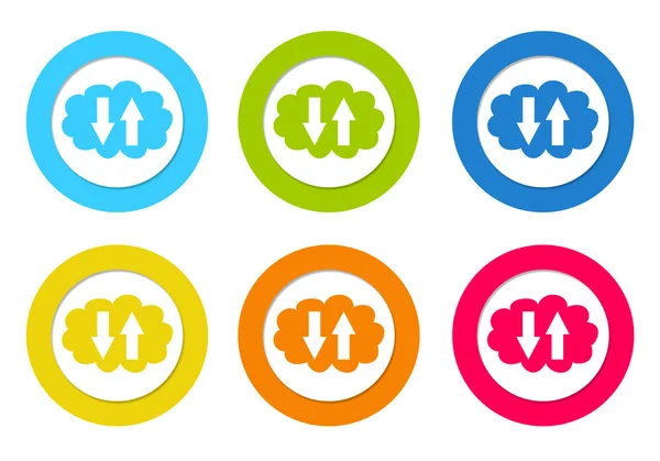 Kolorowe ikony zaokrąglone z symbolem chmura — Zdjęcie stockowe